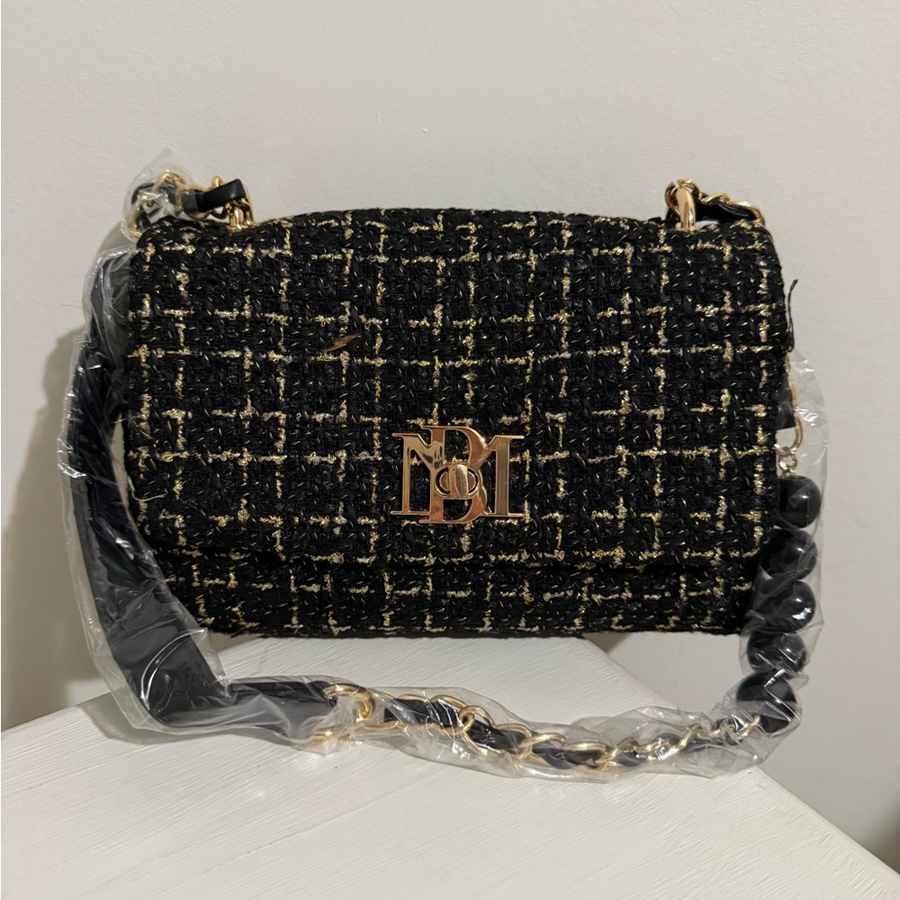 Badgley Mischka Textured Tweed Messenger Bag *NWT* - Picture 3 of 5